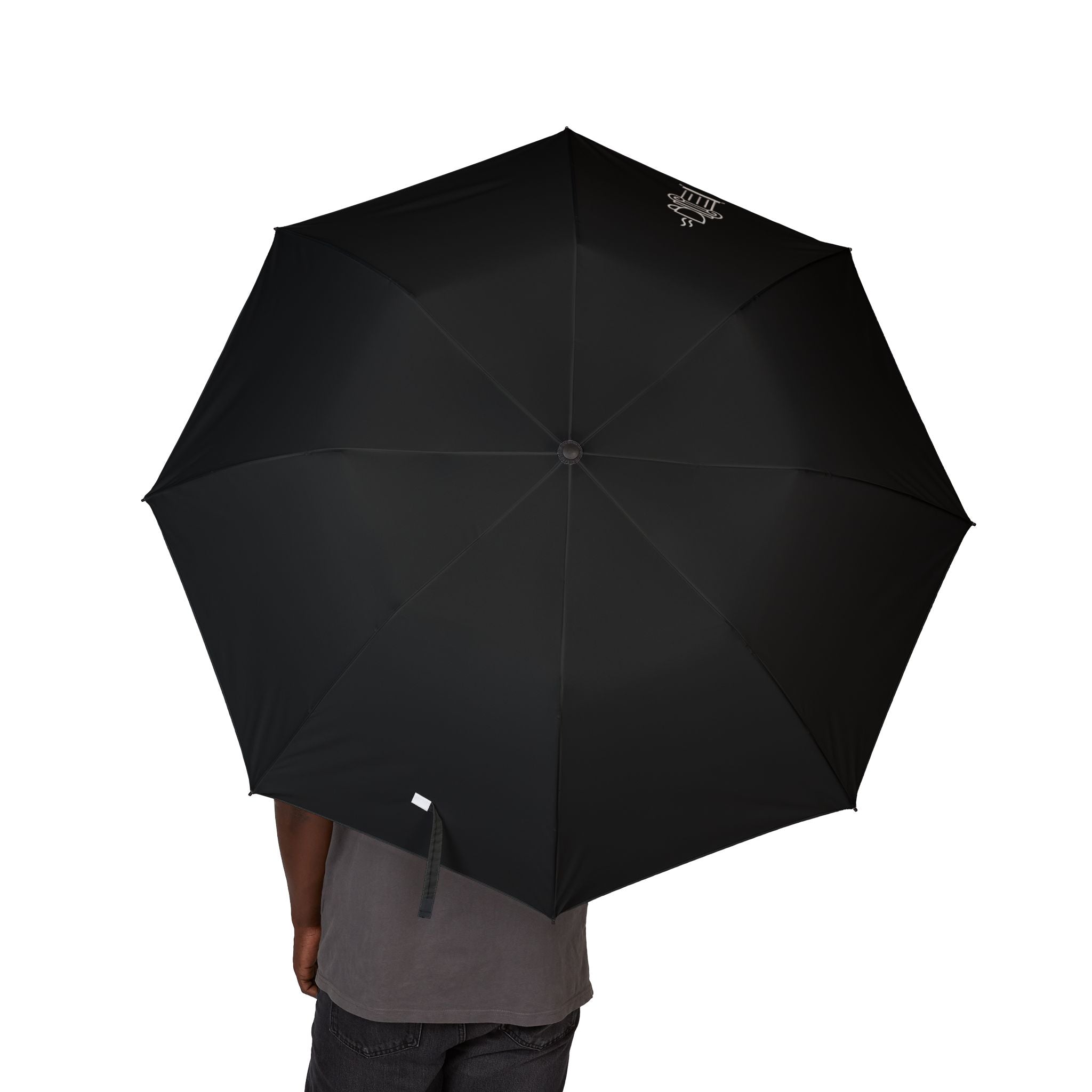 Classically Caffeinated Black Foldable Umbrella