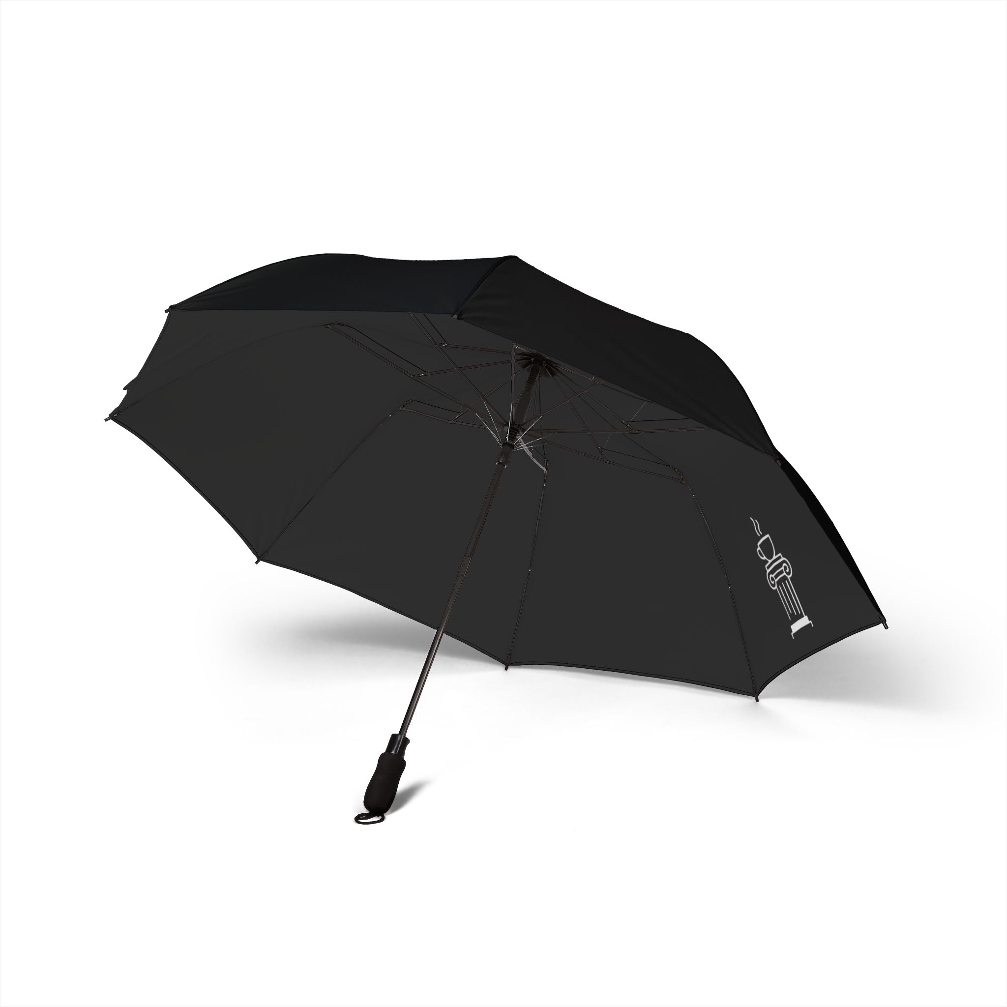 Classically Caffeinated Black Foldable Umbrella