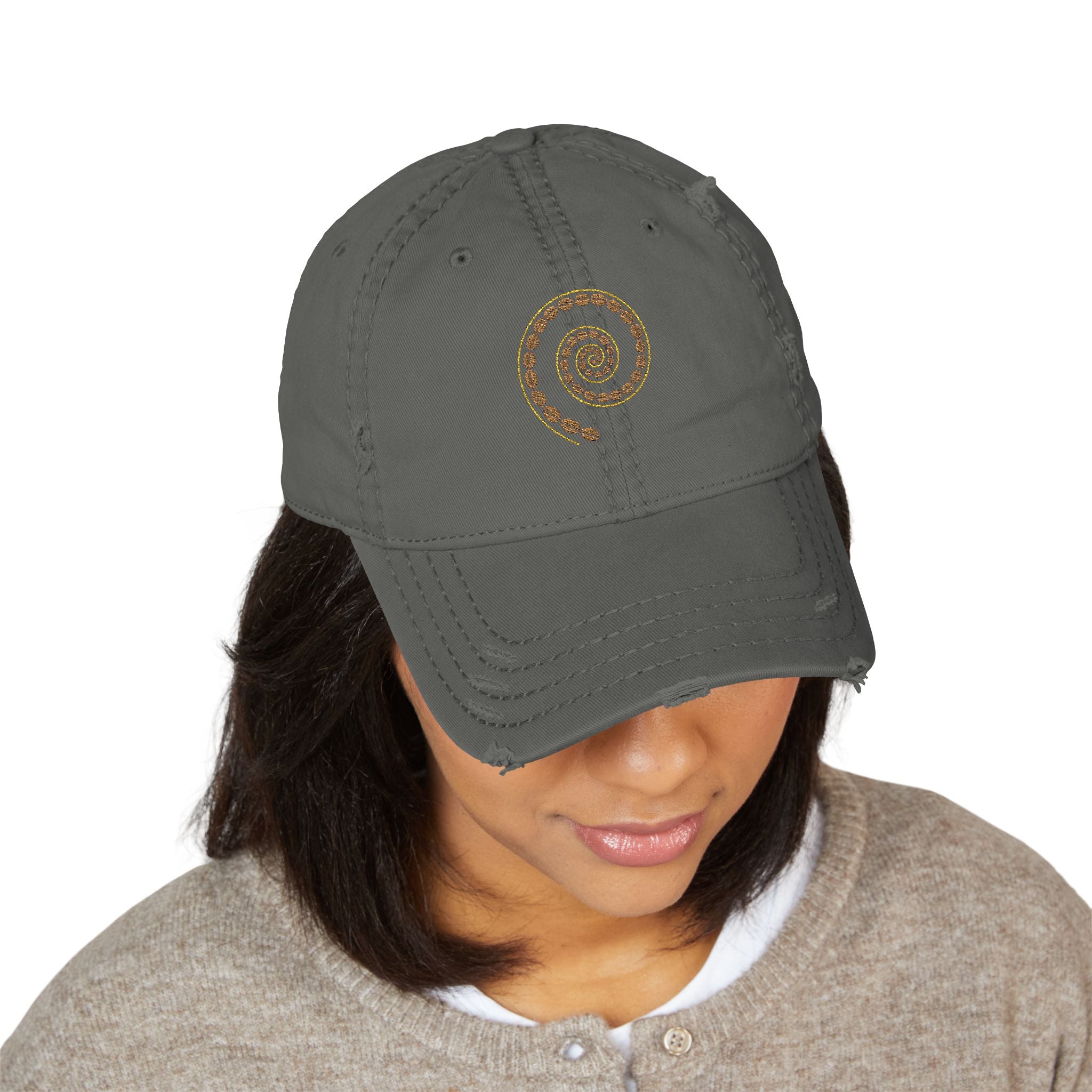 Fibonacci Distressed Dad Hat (Embroidered)