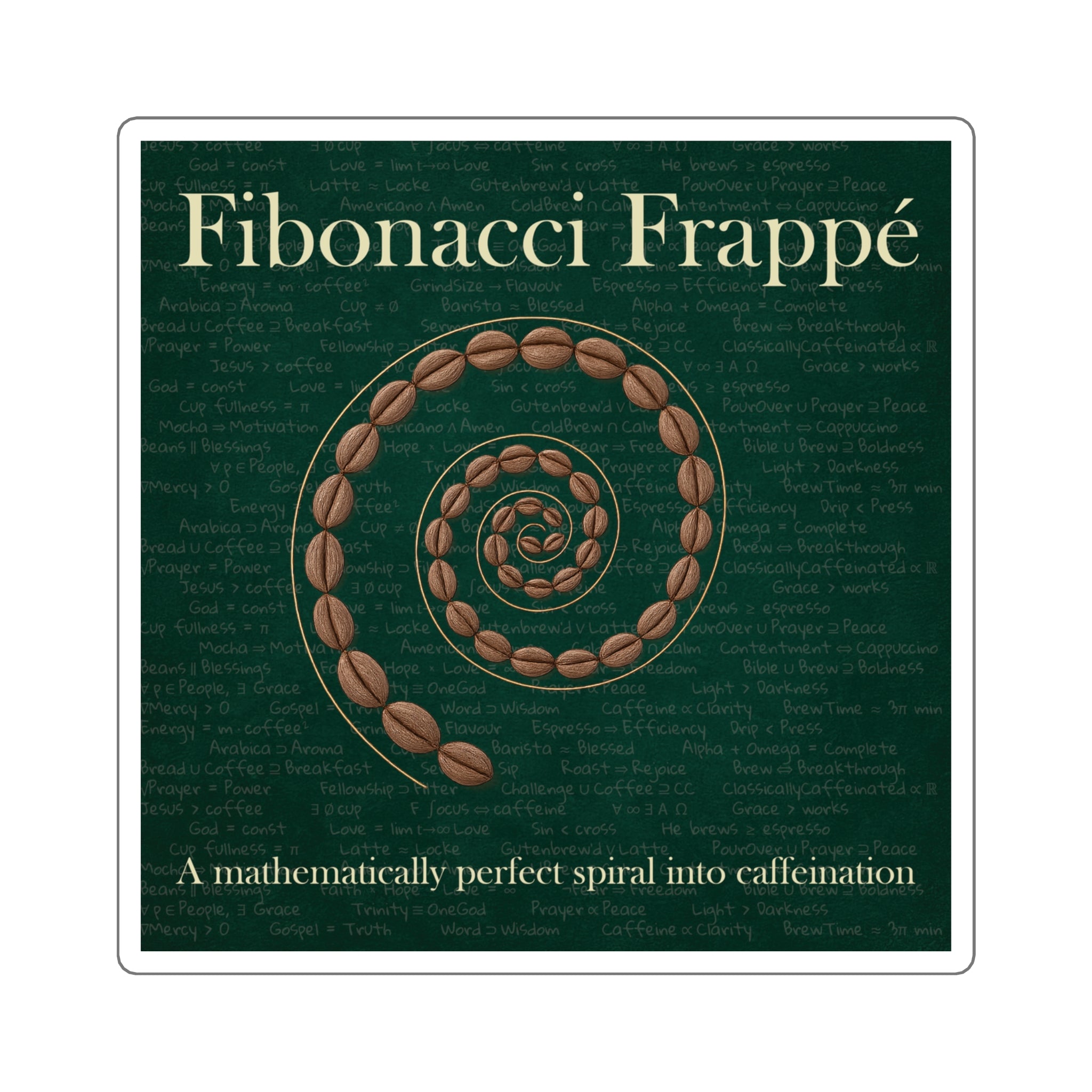 Fibonacci Frappe Vinyl Sticker