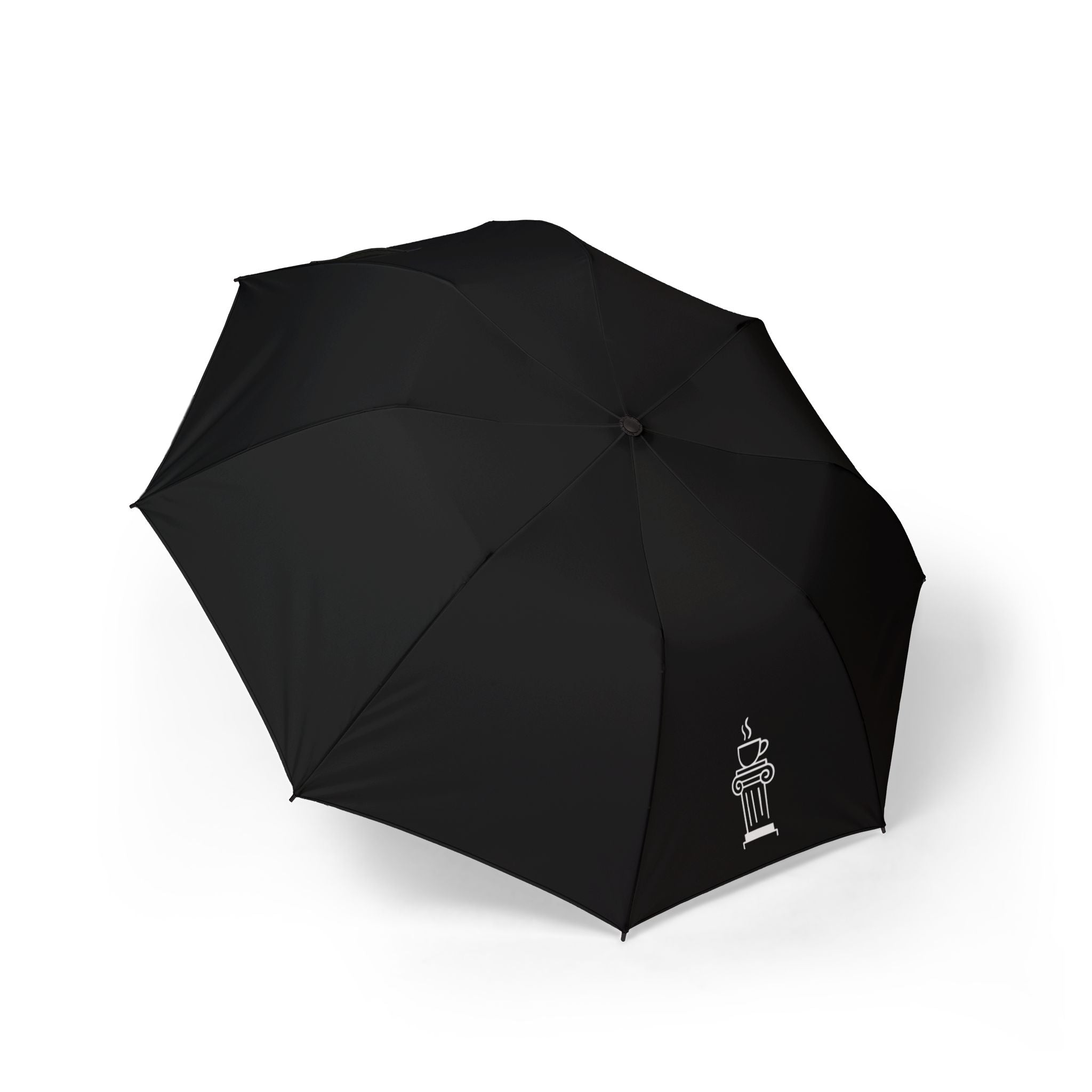 Classically Caffeinated Black Foldable Umbrella